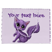 Grand sac pourpre de cadeau de Kitty (Dos)