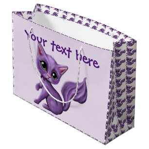 Grand sac pourpre de cadeau de Kitty