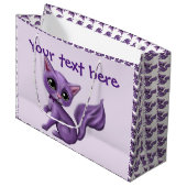 Grand sac pourpre de cadeau de Kitty (Devant Angle)