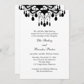 Grand Salle de bal Faire-part de mariage 1 (blanc) (Devant / Derrière)