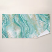 Grand Serviette de bain en marbre turquoise (Serviette de bain)