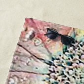 Grand Serviette de plage aux fleurs surdimensionné (En situation)
