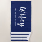 Grand Serviette de plage Wifey personnalisée (Devant)