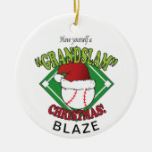 Grand Slam Baseball Kerstmis Keramisch Ornament (Voorkant)