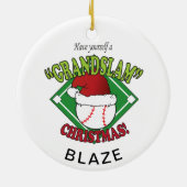 Grand Slam Baseball Kerstmis Keramisch Ornament (Achterkant)
