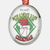 Grand Slam Baseball Kerstmis Metalen Ornament (Links)