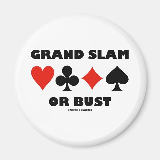 Grand Slam of Bust (Bridge Card Suits) Magneet (Voorkant)