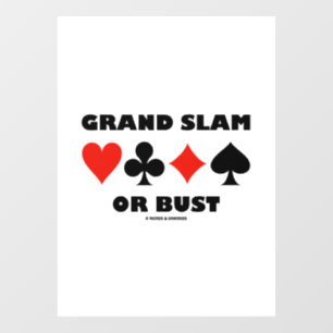 Grand Slam of Bust Bridge Game Vier kaartsleuven Raamsticker