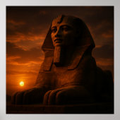 Grand Sphinx coucher de soleil affiche du paysage (Devant)