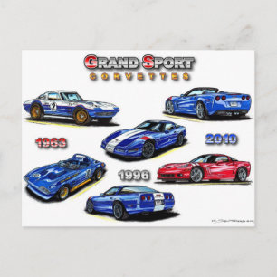 Grand Sport Corvettes 1963, 1996, 2010 Briefkaart
