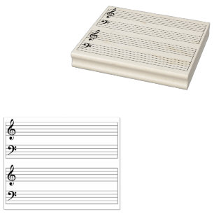 Grand Staff Instant Music Manuscript Papier 4x5 Rubberstempel