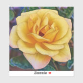 Grand Sticker à fleurs de rose jaune (Feuille)