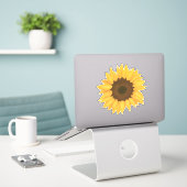 Grand Sticker à fleurs de tournesol (Ordinateur portable sur le bureau)