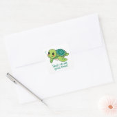 Grand Sticker de la tortue verte | Cute tourte océ (Enveloppe)