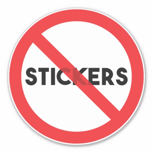 Grand Sticker en vinyle 8"x8" Coupé sur mesure "No (Devant)