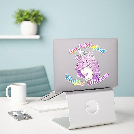 Grand Sticker en vinyle de 8 po x 8 po sur mesure (Ordinateur portable sur le bureau)