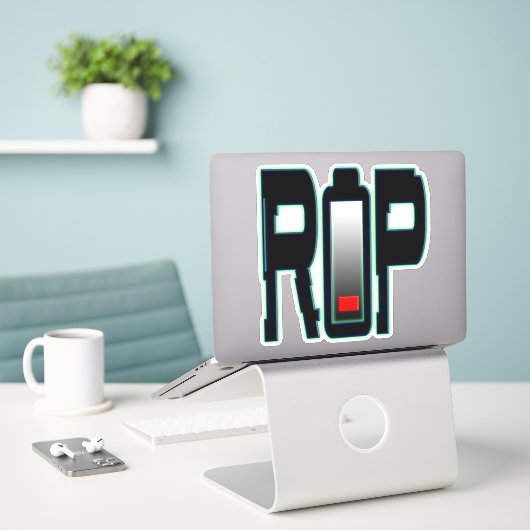 Grand Sticker en vinyle de 8 po x 8 po sur mesure (Ordinateur portable sur le bureau)