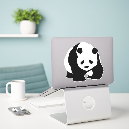 Grand Sticker Panda (Ordinateur portable sur le bureau)