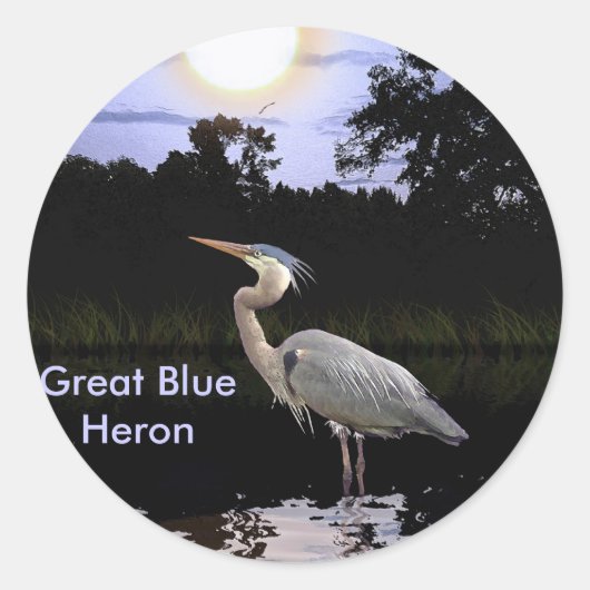 GRAND Stickers BLUE HERON (Devant)