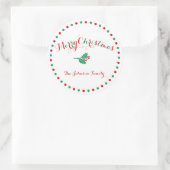 Grand Stickers de Noël blanc rouge vert personnali (Sac)