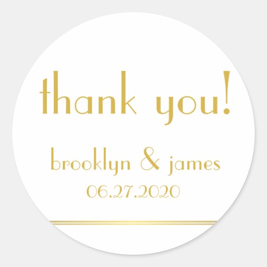 Grand Stickers Mariage Blanc Golden Great Gatsby (Devant)