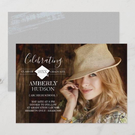 Grand succès Graduation Faire-part photo (Devant / Derrière)