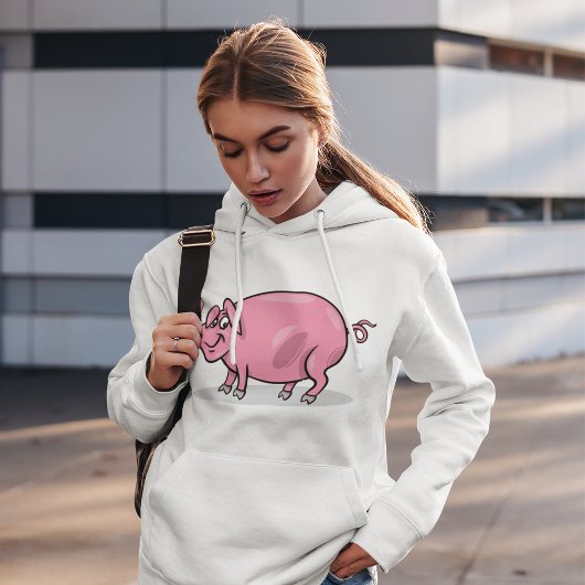 Grand Sweat - shirt à capuche de porc rose