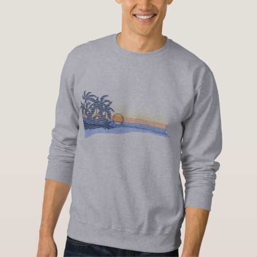 Grand sweatshirt de Hawaïen de coucher du soleil (Devant)