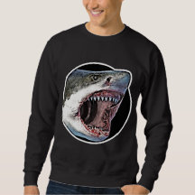 Grand Sweatshirt du cercle d'attaque de requins bl
