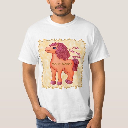 Grand T-Shirt de Poney de Grande Sœur (Devant)