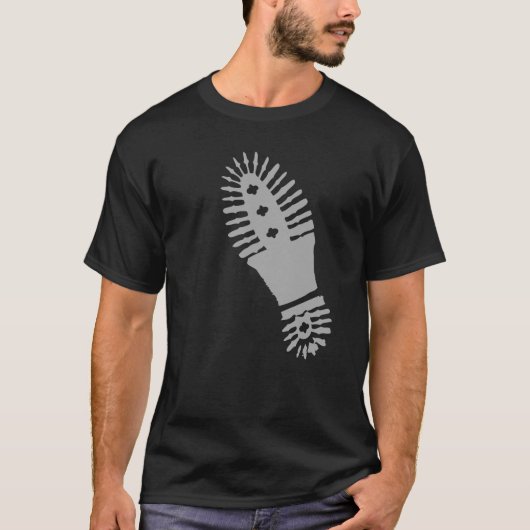Grand) T-shirt gris de Bootprint ( (Devant)