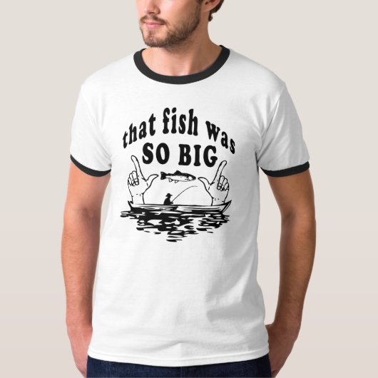 Grand T-shirt noir et blanc de poissons (Devant)