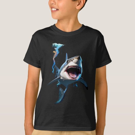 Grand T-shirt requin blanc (Devant)