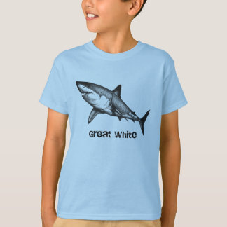 Grand T-shirt requin blanc