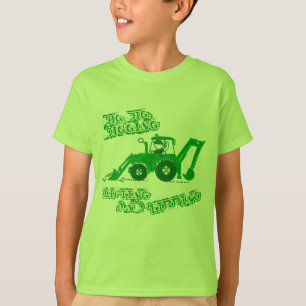 Grand T-shirt vert terreux de bêcheur de tracteur