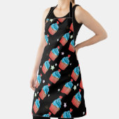 Grand tablier noir, bleu et rouge (Insitu)