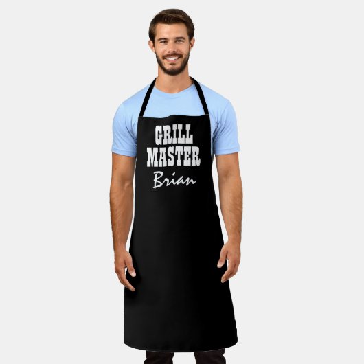 Grand tablier noir sur mesure pour hommes (Porté)