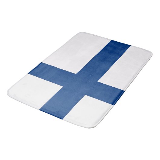 Grand tapis de bain avec drapeau de Finlande (Angle)