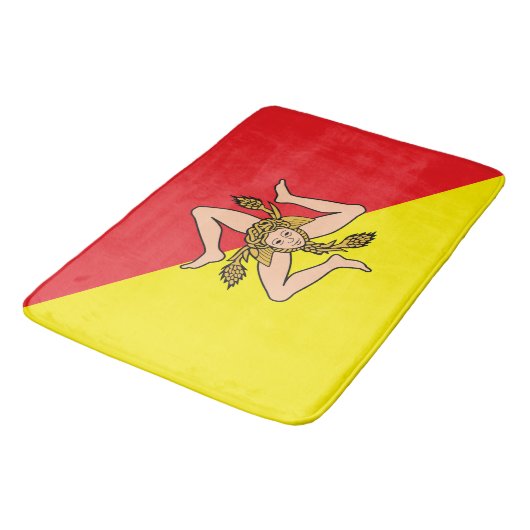 Grand tapis de bain avec drapeau de la Sicile (Angle)