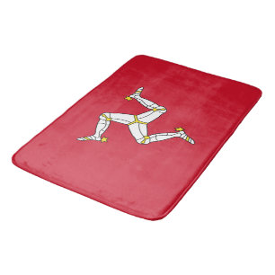 Grand tapis de bain avec drapeau de l'île de Man,
