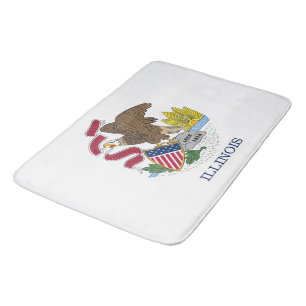 Grand tapis de bain avec drapeau de l'Illinois, Ét
