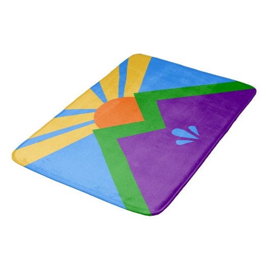 Grand tapis de bain avec drapeau de Manitou Spring (Angle)