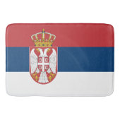 Grand tapis de bain avec drapeau de Serbie (Devant)