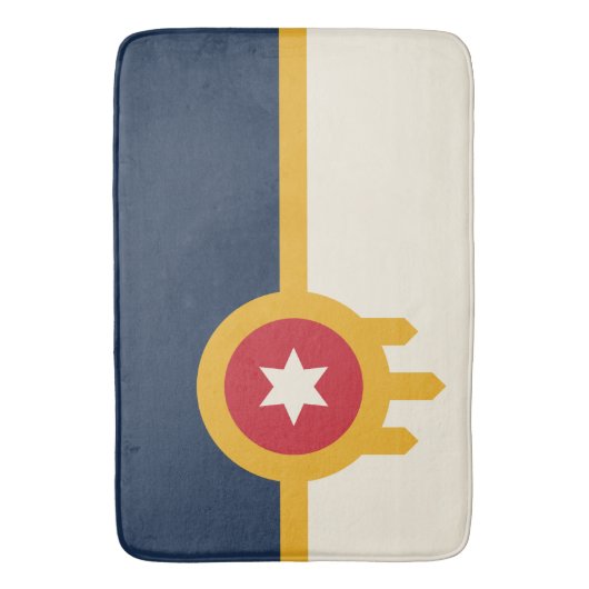 Grand tapis de bain avec drapeau de Tulsa City (devant Vertical)