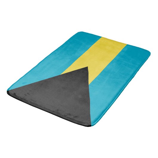 Grand tapis de bain avec drapeau des Bahamas (Angle)