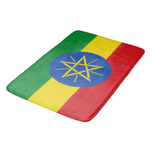 Grand tapis de bain avec drapeau d'Ethiopie