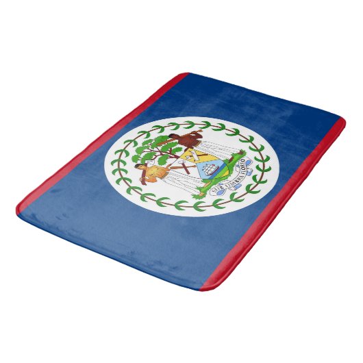 Grand tapis de bain avec drapeau du Belize (Angle)