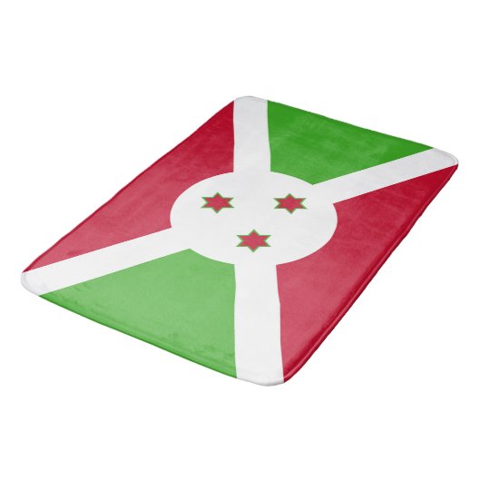 Grand tapis de bain avec drapeau du Burundi (Angle)