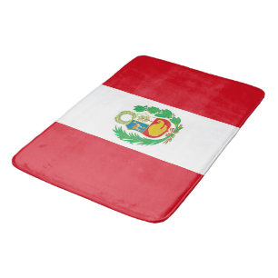 Grand tapis de bain avec drapeau du Pérou