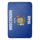 Grand tapis de bain avec drapeau du Wisconsin, USA (devant Vertical)